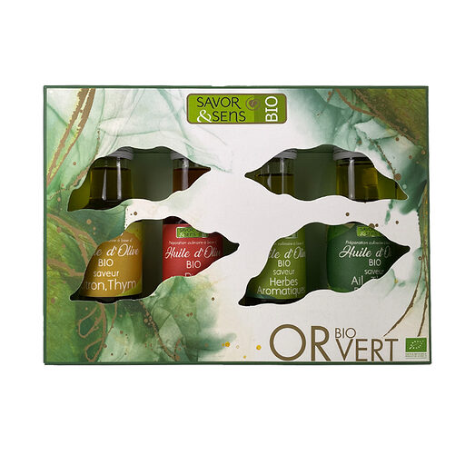 [COF4HO] Coffret 4 Huiles d'Olive aromatisées Bio