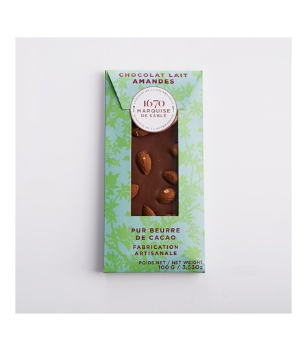 [F1CLA03] Tablette de Chocolat Lait Amandes 